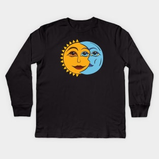 Sun and Moon Beautiful Duality Kids Long Sleeve T-Shirt